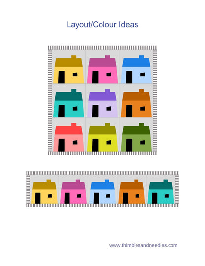 Woodland House 1 FPP Foundation Paper Piecing quilt block pattern Digital Download