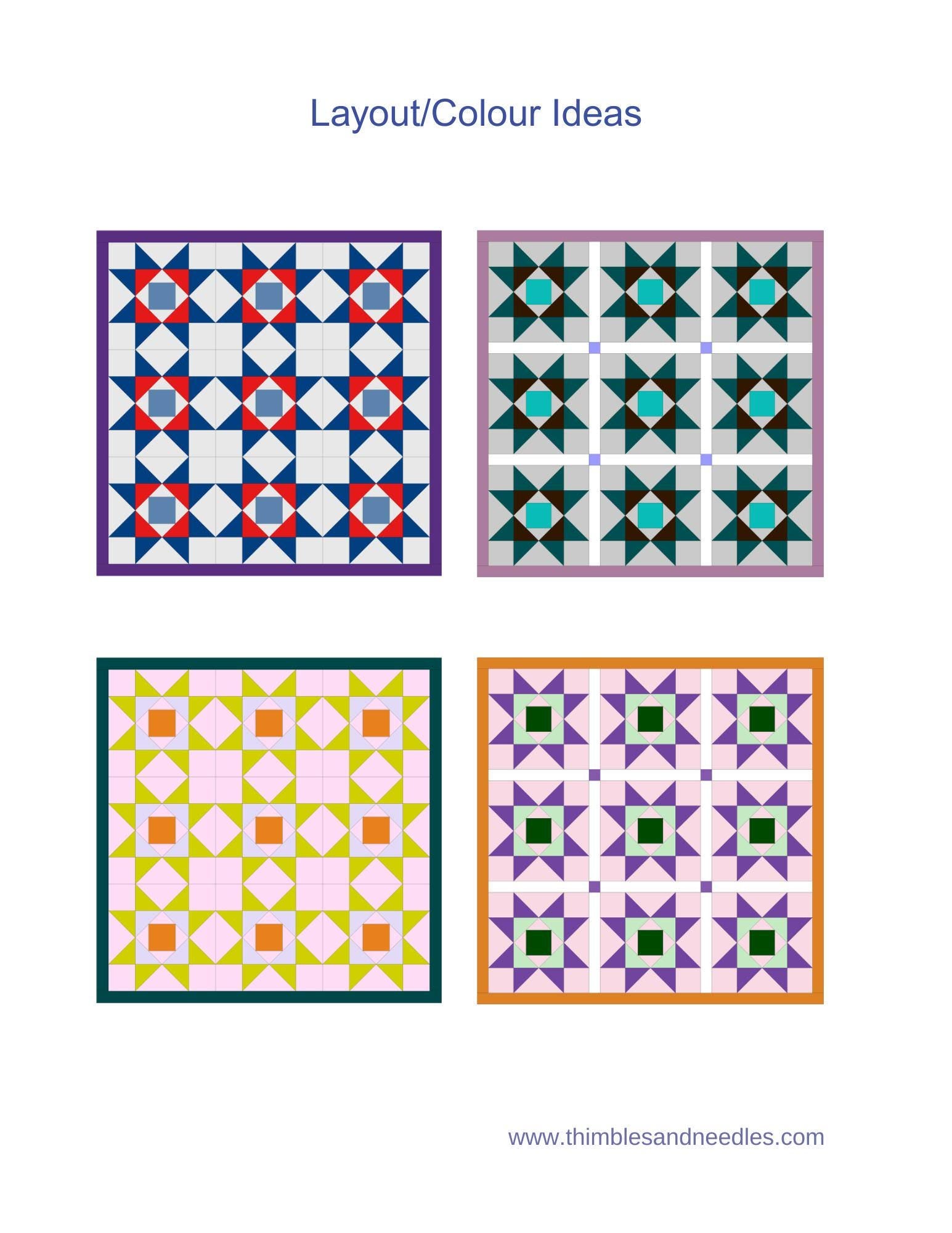 Economy Block Star FPP Foundation Paper Piecing quilt block pattern Digital Download