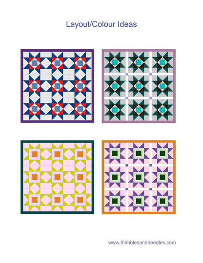 Economy Block Star FPP Foundation Paper Piecing quilt block pattern Digital Download