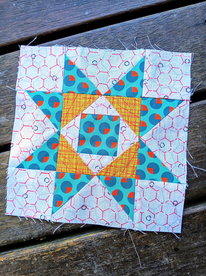 Economy Block Star FPP Foundation Paper Piecing quilt block pattern Digital Download