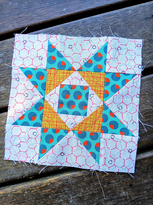 Economy Block Star FPP Foundation Paper Piecing quilt block pattern Digital Download