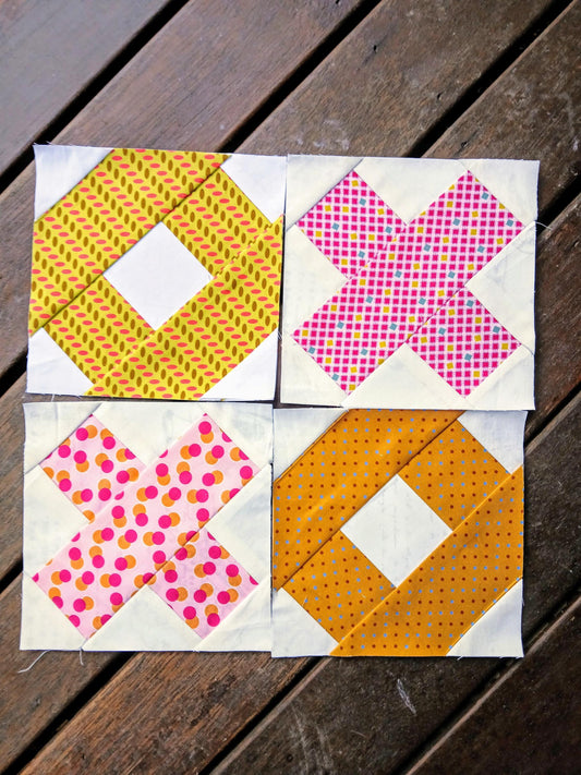 Hugs and Kisses FPP Foundation Paper Piecing quilt block pattern Digital Download
