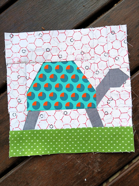 Turtle FPP Foundation Paper Piecing quilt block pattern Digital Download