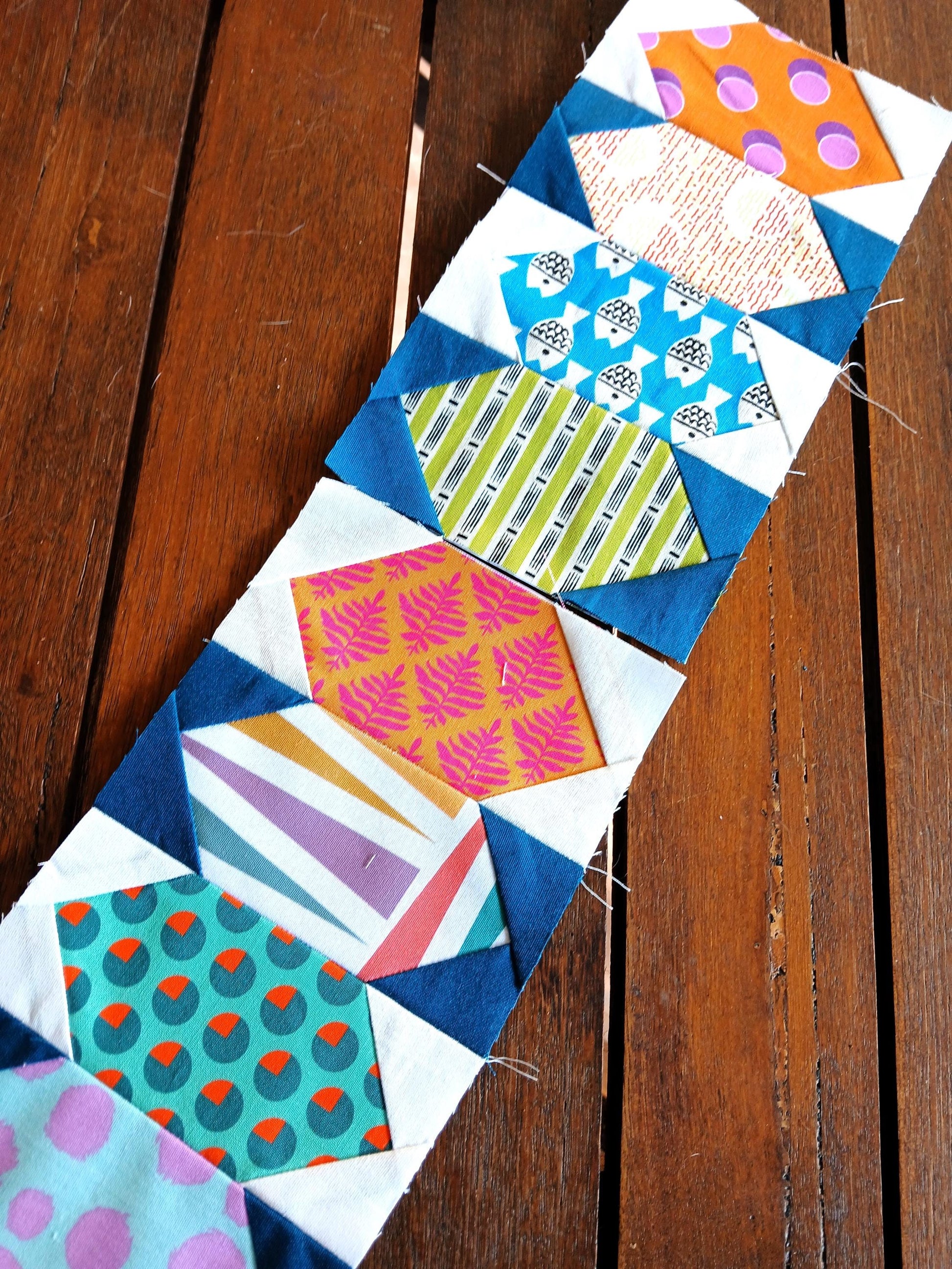 Lozenges FPP Foundation Paper Piecing quilt block pattern Digital Download