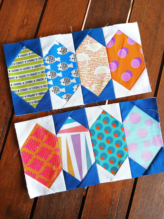 Lozenges FPP Foundation Paper Piecing quilt block pattern Digital Download
