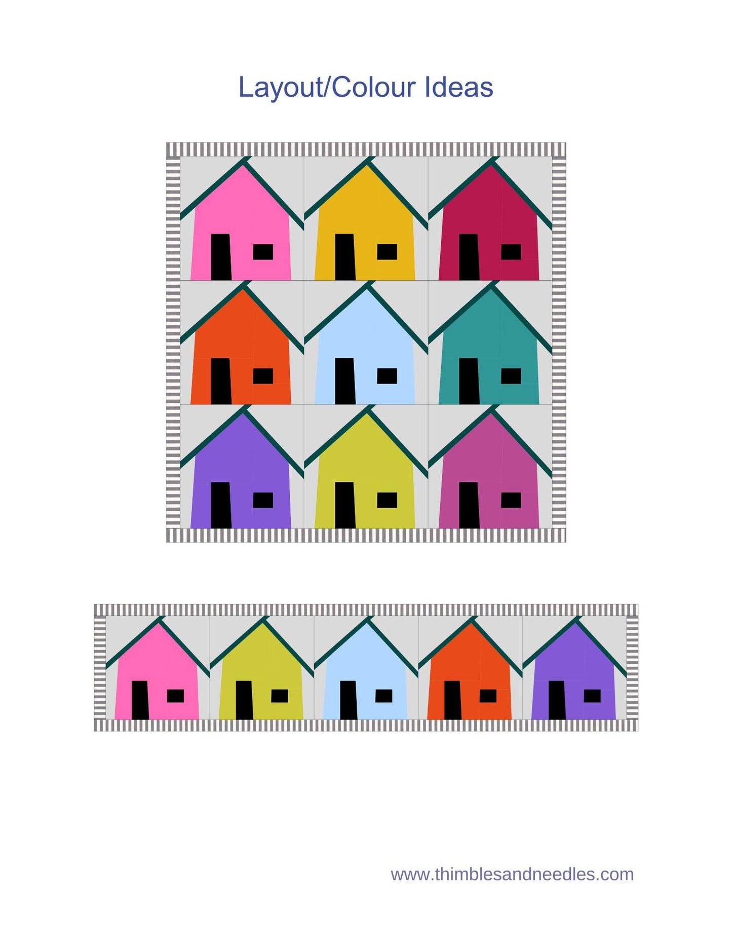 Woodland House 2 FPP Foundation Paper Piecing quilt block pattern Digital Download