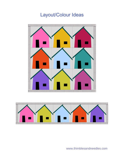 Woodland House 2 FPP Foundation Paper Piecing quilt block pattern Digital Download