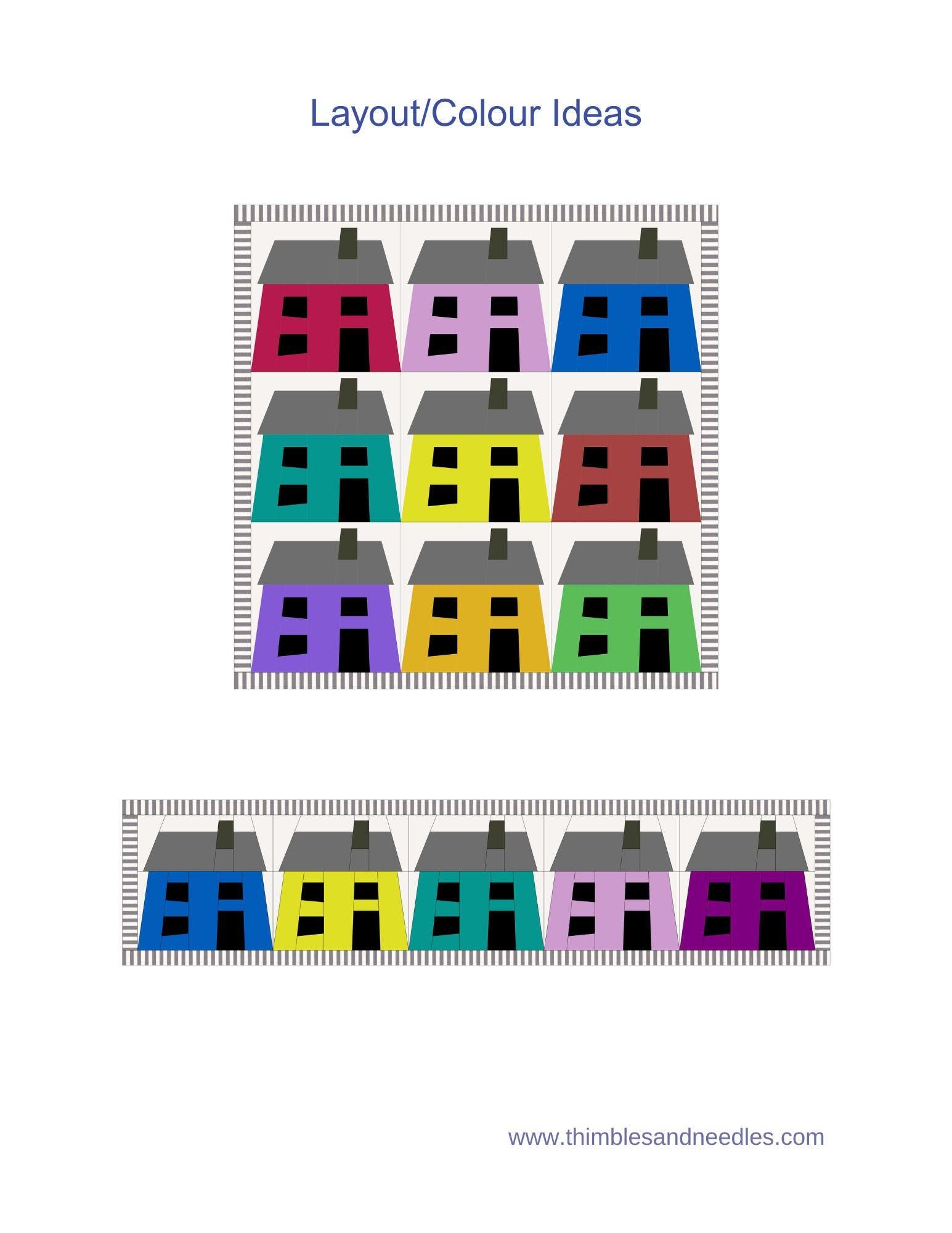 Woodland House 3 FPP Foundation Paper Piecing quilt block pattern Digital Download