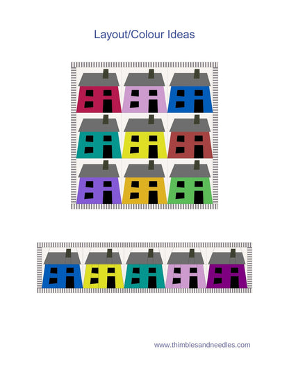 Woodland House 3 FPP Foundation Paper Piecing quilt block pattern Digital Download