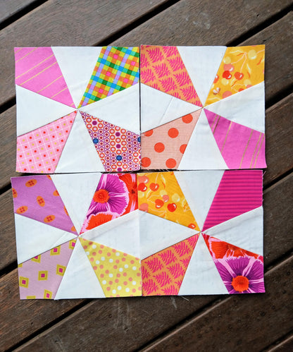 Kaleidoscope Block 2 FPP Foundation Paper Piecing quilt block pattern Digital Download