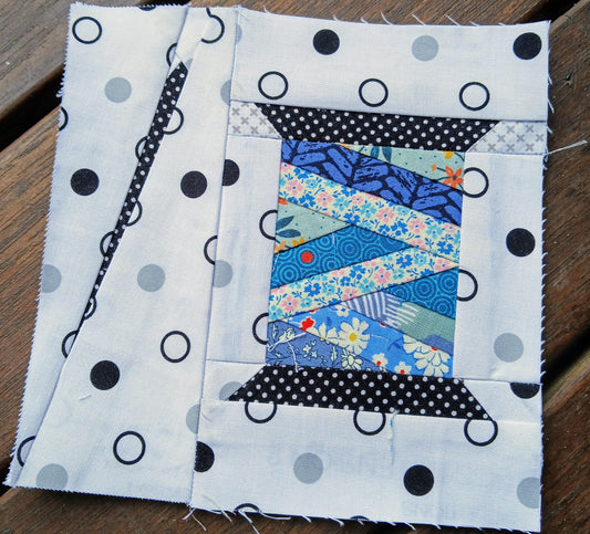 Needle and Spool FPP Foundation Paper Piecing quilt block pattern Digital Download