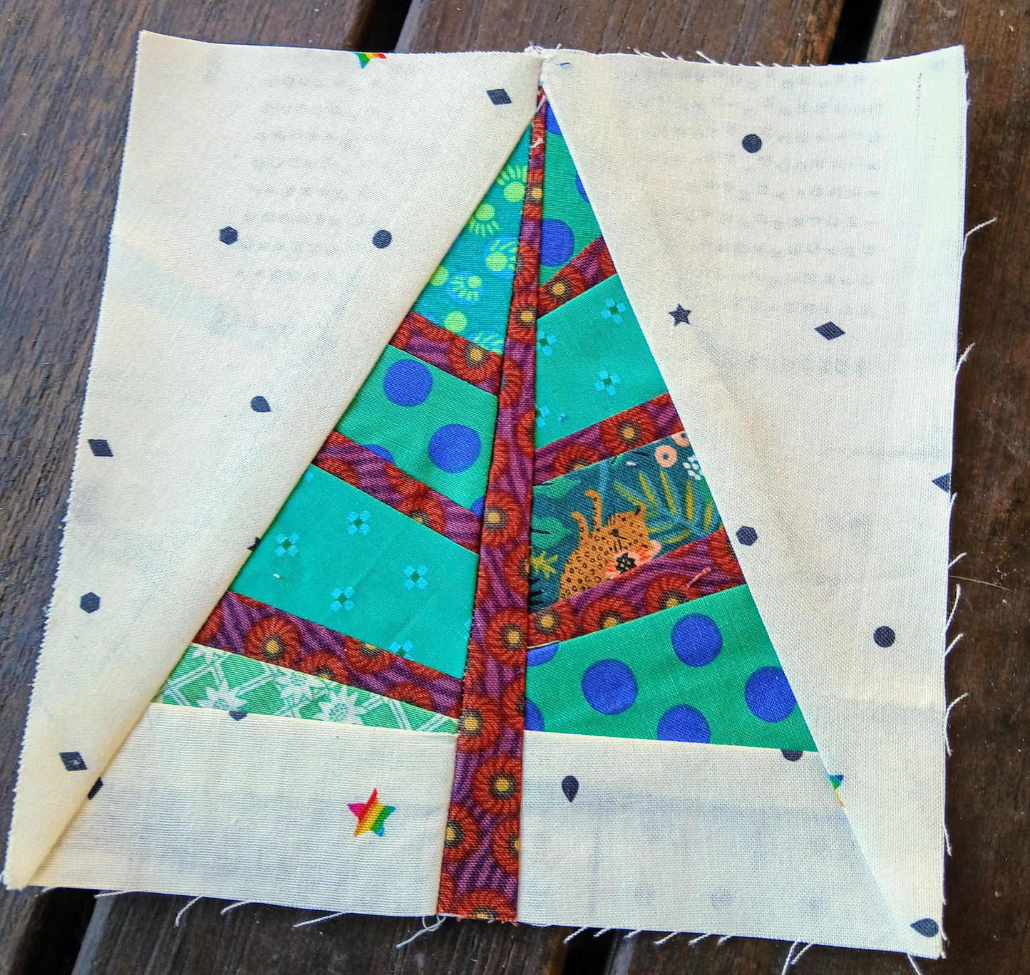 Patchwork Tree FPP Foundation Paper Piecing quilt block pattern Digital Download