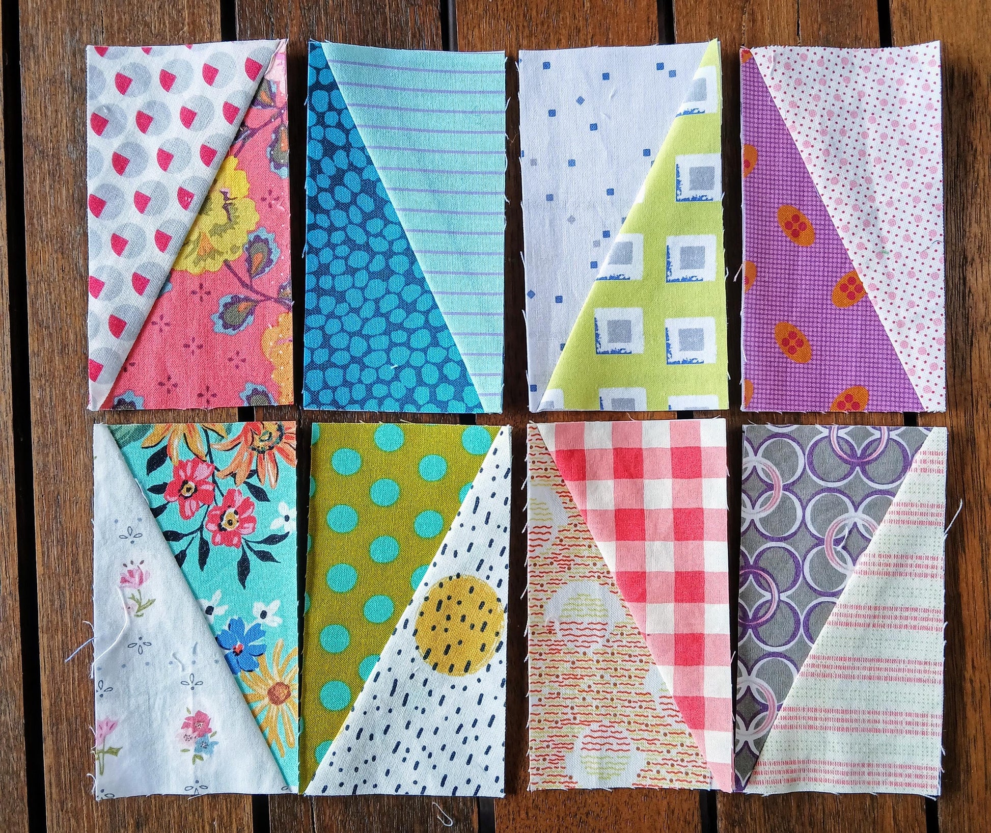 Half Rectangle Triangles FPP Foundation Paper Piecing quilt block pattern Digital Download
