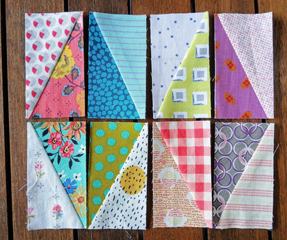 Half Rectangle Triangles FPP Foundation Paper Piecing quilt block pattern Digital Download