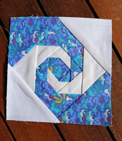 Snail Trail FPP Foundation Paper Piecing quilt block pattern Digital Download