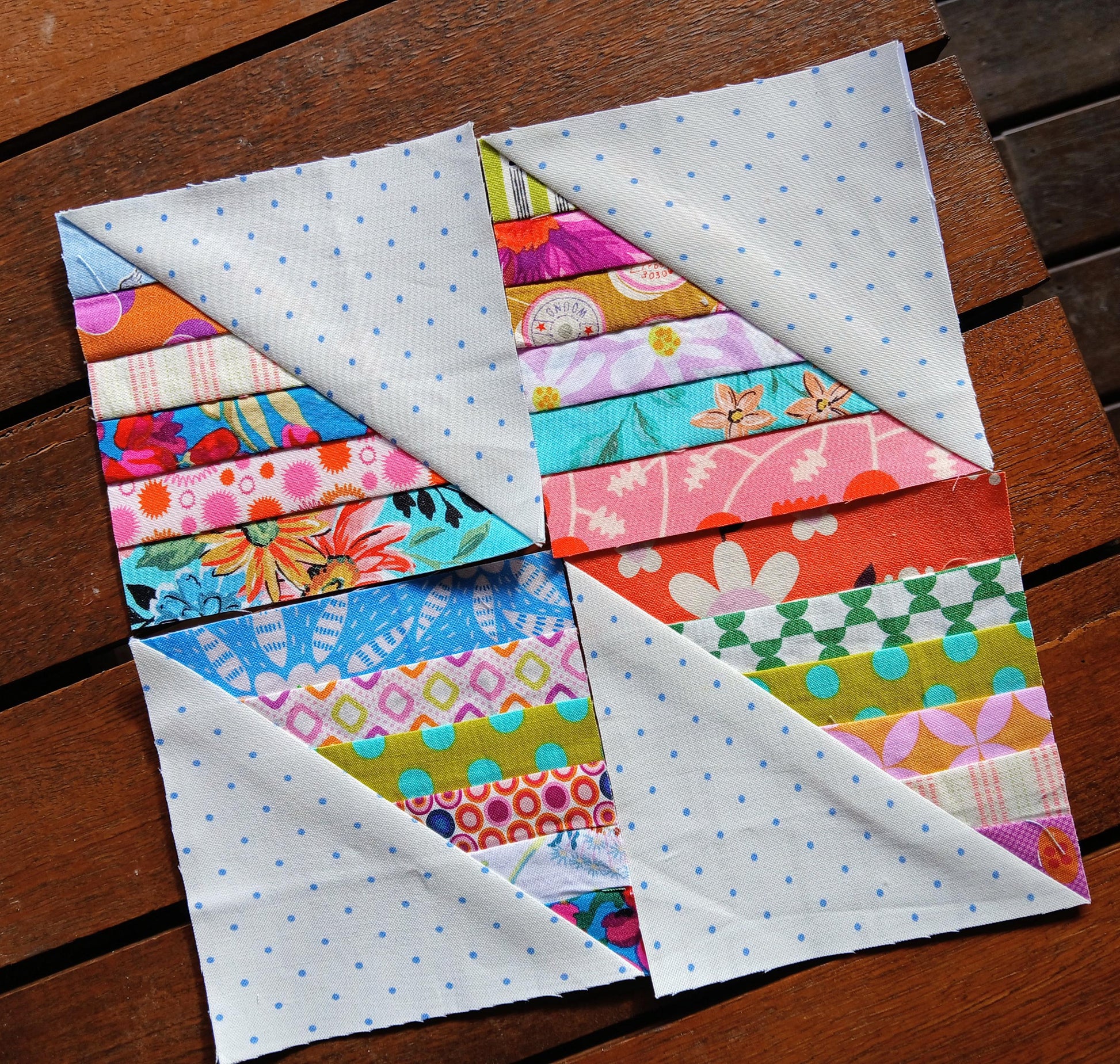 String Half Square Triangle Block 1 FPP Foundation Paper Piecing quilt block pattern Digital Download
