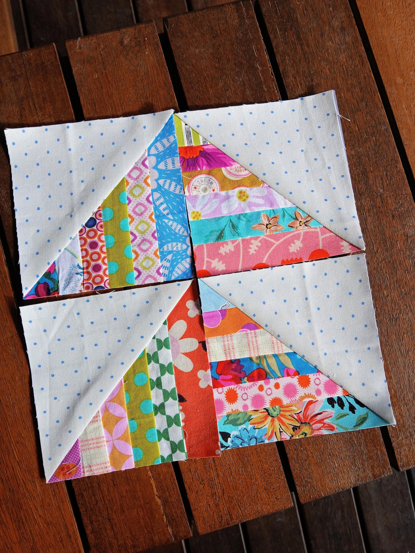 String Half Square Triangle Block 1 FPP Foundation Paper Piecing quilt block pattern Digital Download