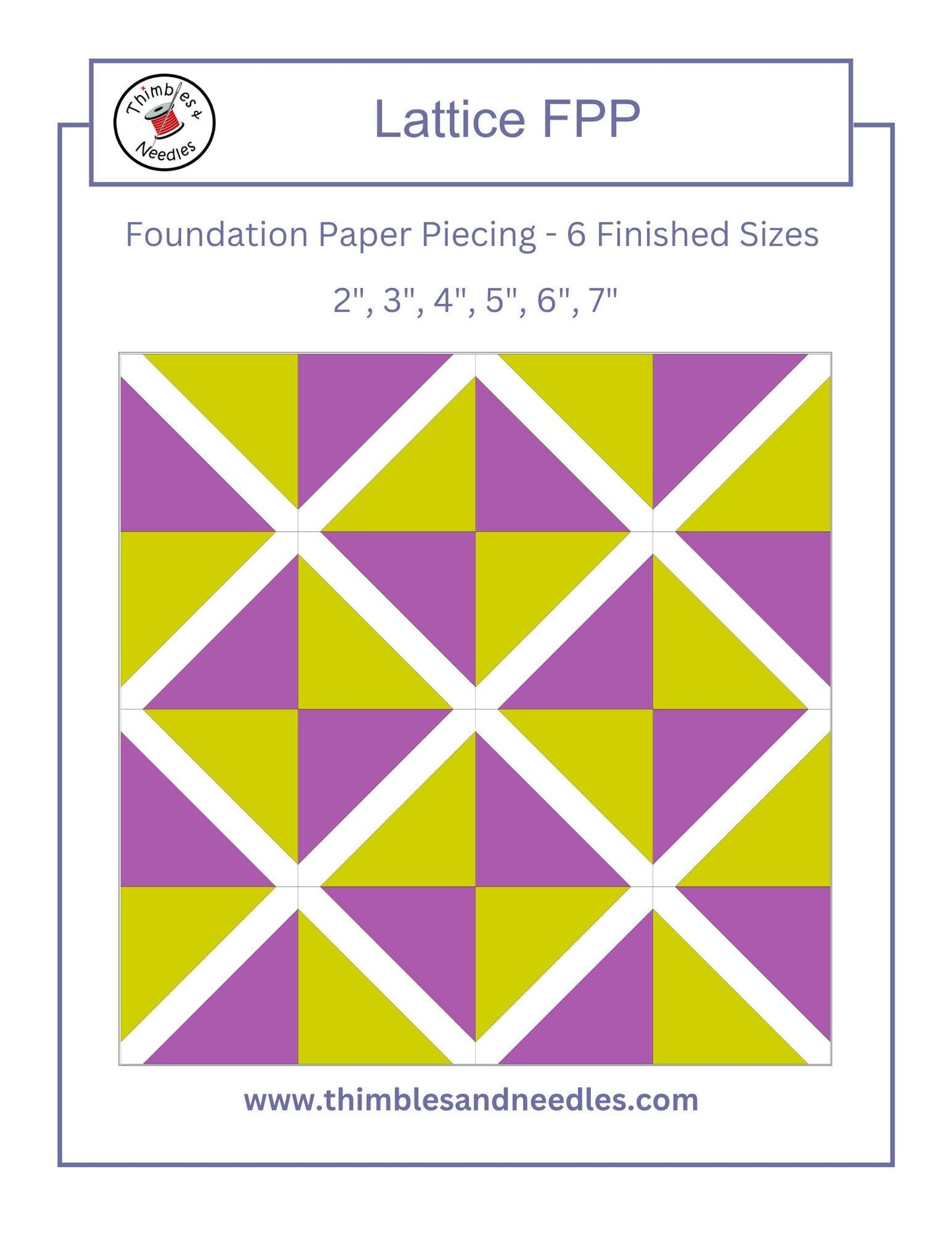 Lattice FPP Foundation Paper Piecing quilt block pattern Digital Download