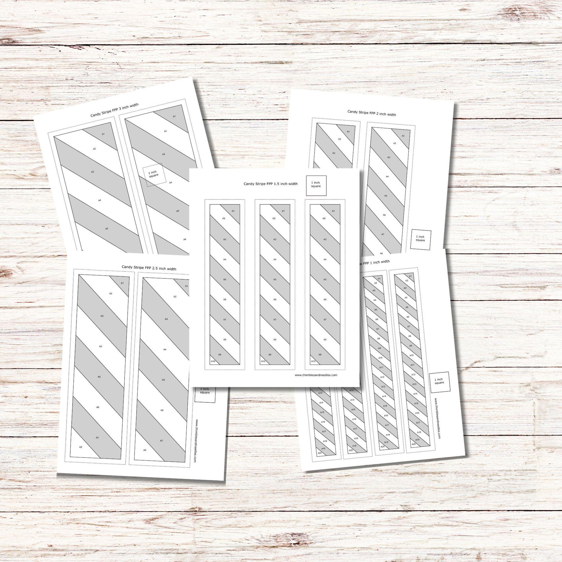 Candy Stripe Quilt Border FPP Foundation Paper Piecing pattern Digital Download