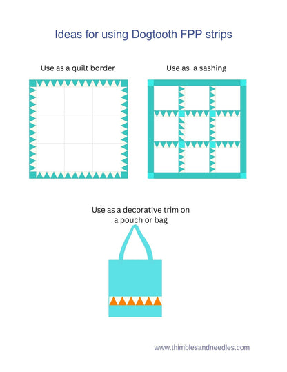 Dogtooth Quilt Border FPP Foundation Paper Piecing pattern Digital Download