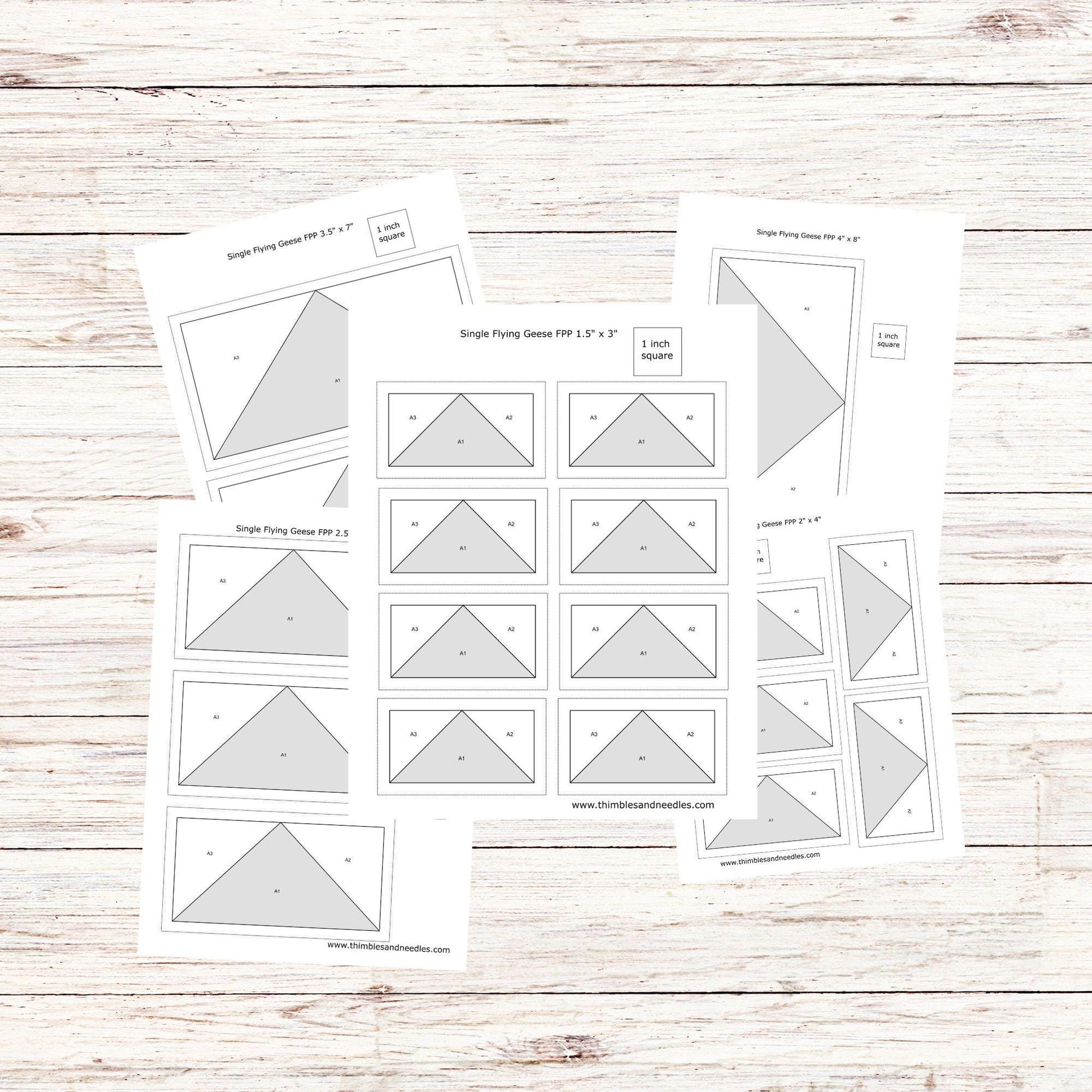 Single Flying Geese FPP Foundation Paper Piecing quilt block pattern Digital Download