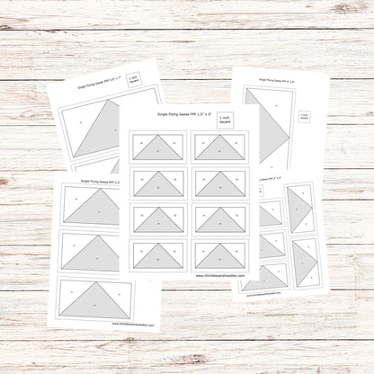 Single Flying Geese FPP Foundation Paper Piecing quilt block pattern Digital Download