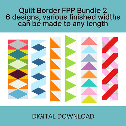 Quilt Border FPP template Bundle 2 Foundation Paper Piecing quilt block pattern Digital Download