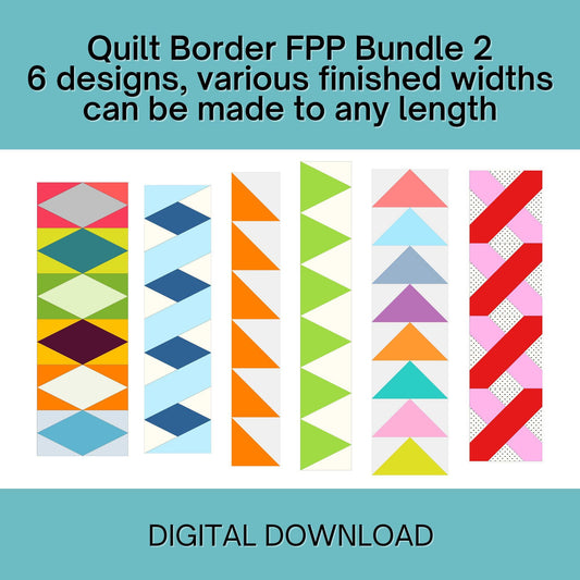 Quilt Border FPP template Bundle 2 Foundation Paper Piecing quilt block pattern Digital Download