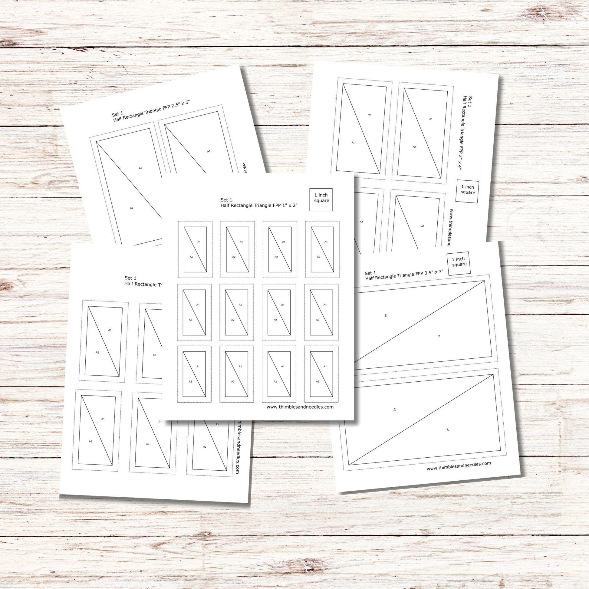 Half Rectangle Triangles FPP Foundation Paper Piecing quilt block pattern Digital Download