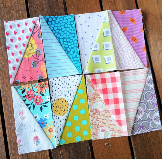 Half Rectangle Triangles FPP Foundation Paper Piecing quilt block pattern Digital Download