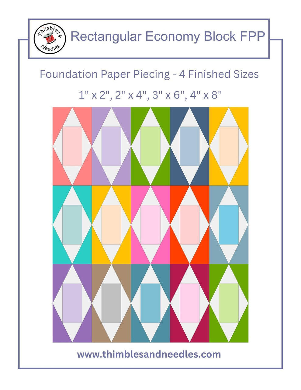 Rectangular Economy Block Foundation Paper Piecing (FPP) Pattern ...