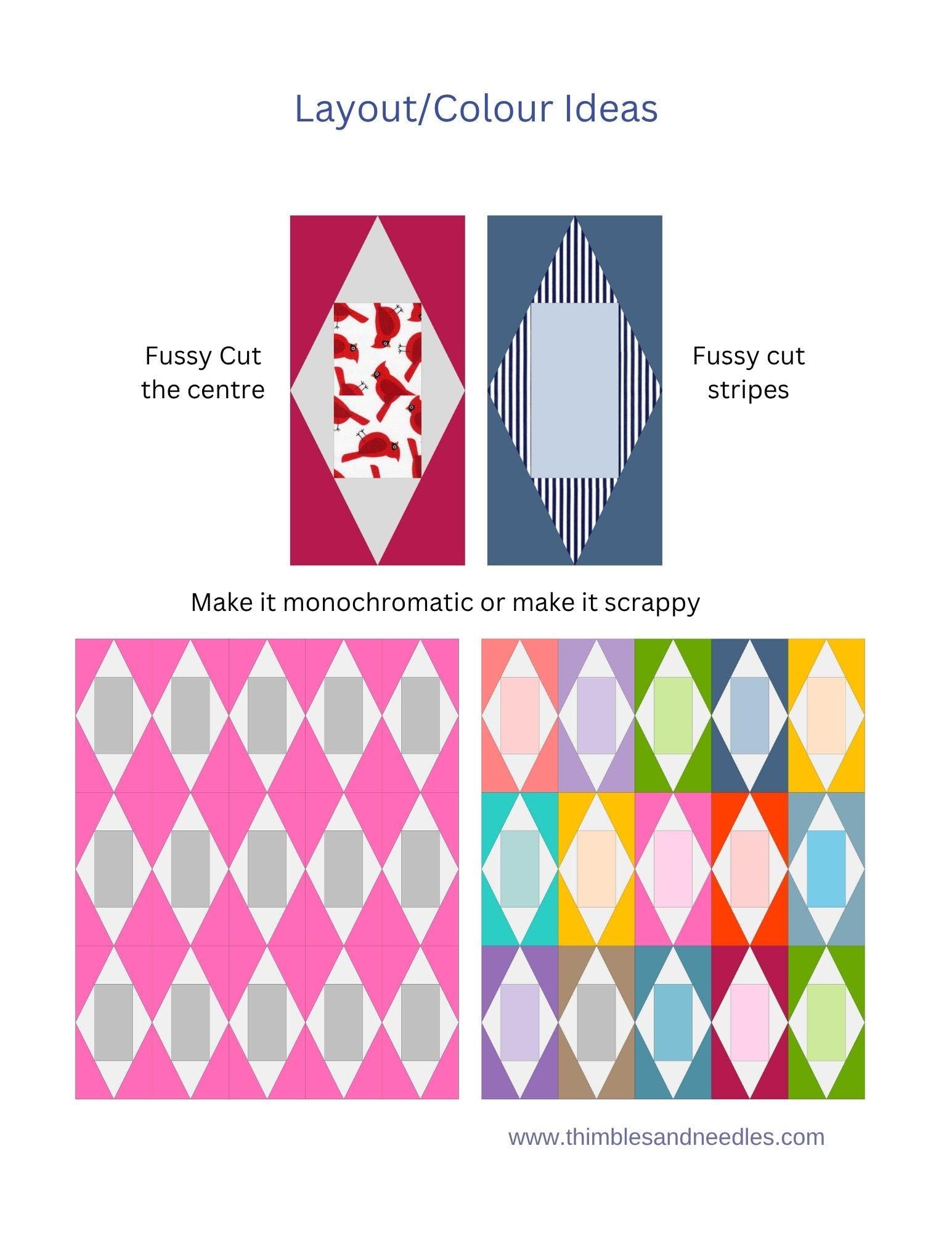 Rectangular Economy Block FPP Foundation Paper Piecing quilt pattern Digital Download