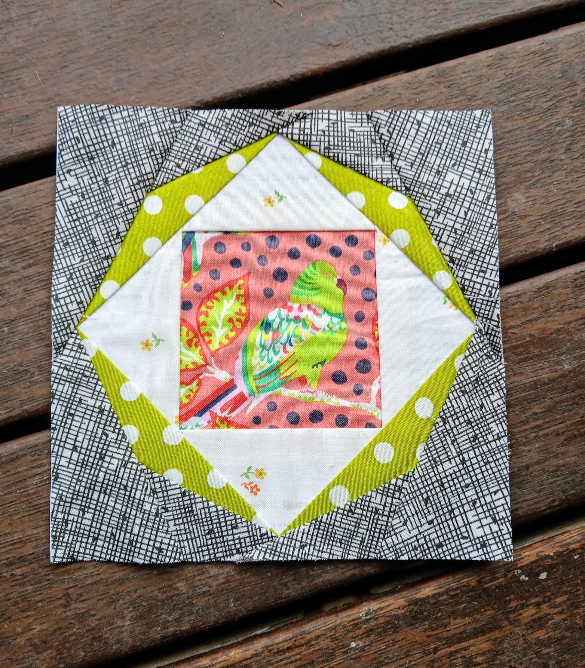 Octagon Square FPP Foundation Paper Piecing quilt pattern Digital Download