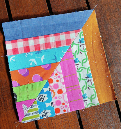 String Half Square Triangle Block 3 FPP Foundation Paper Piecing quilt block pattern Digital Download