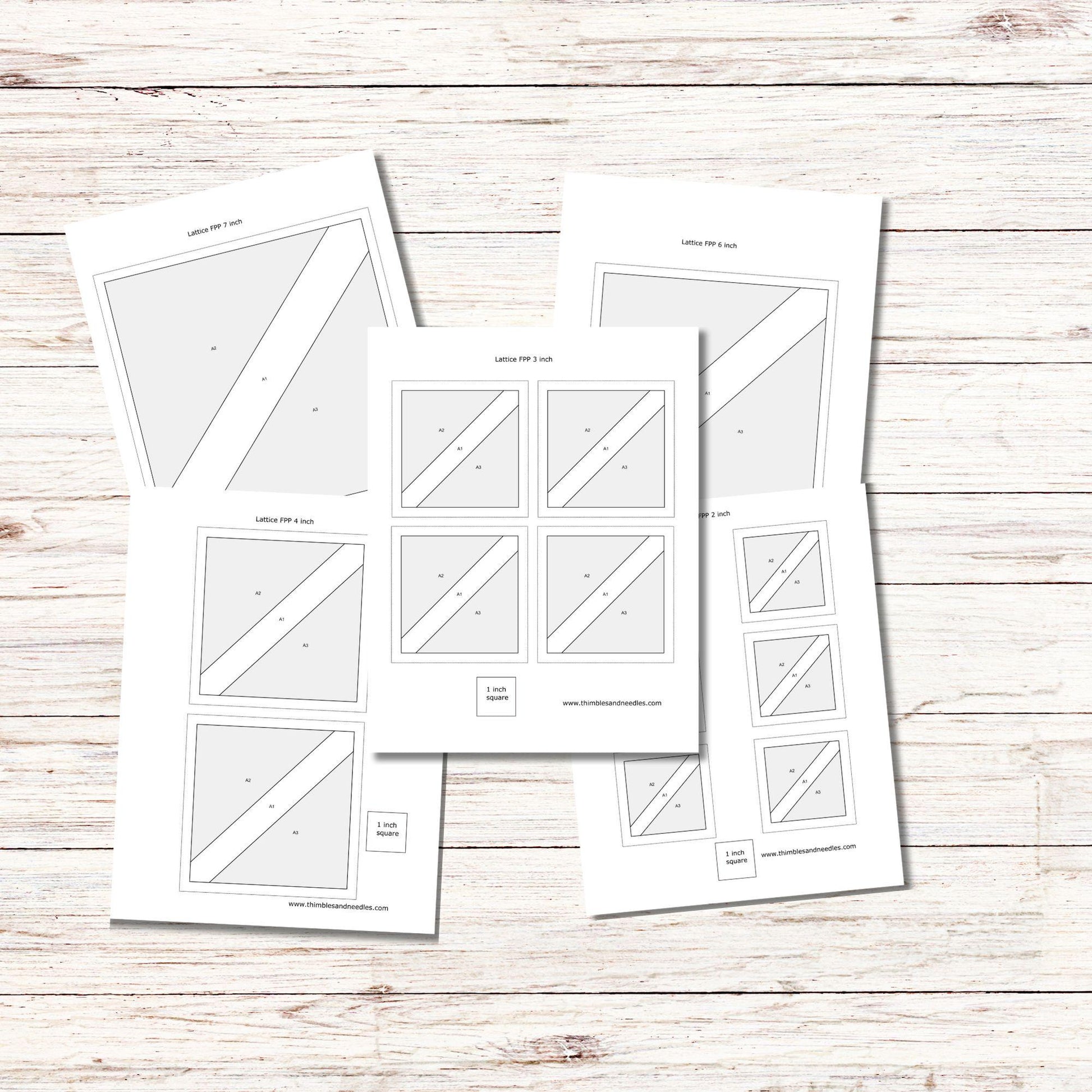 Lattice FPP Foundation Paper Piecing quilt block pattern Digital Download