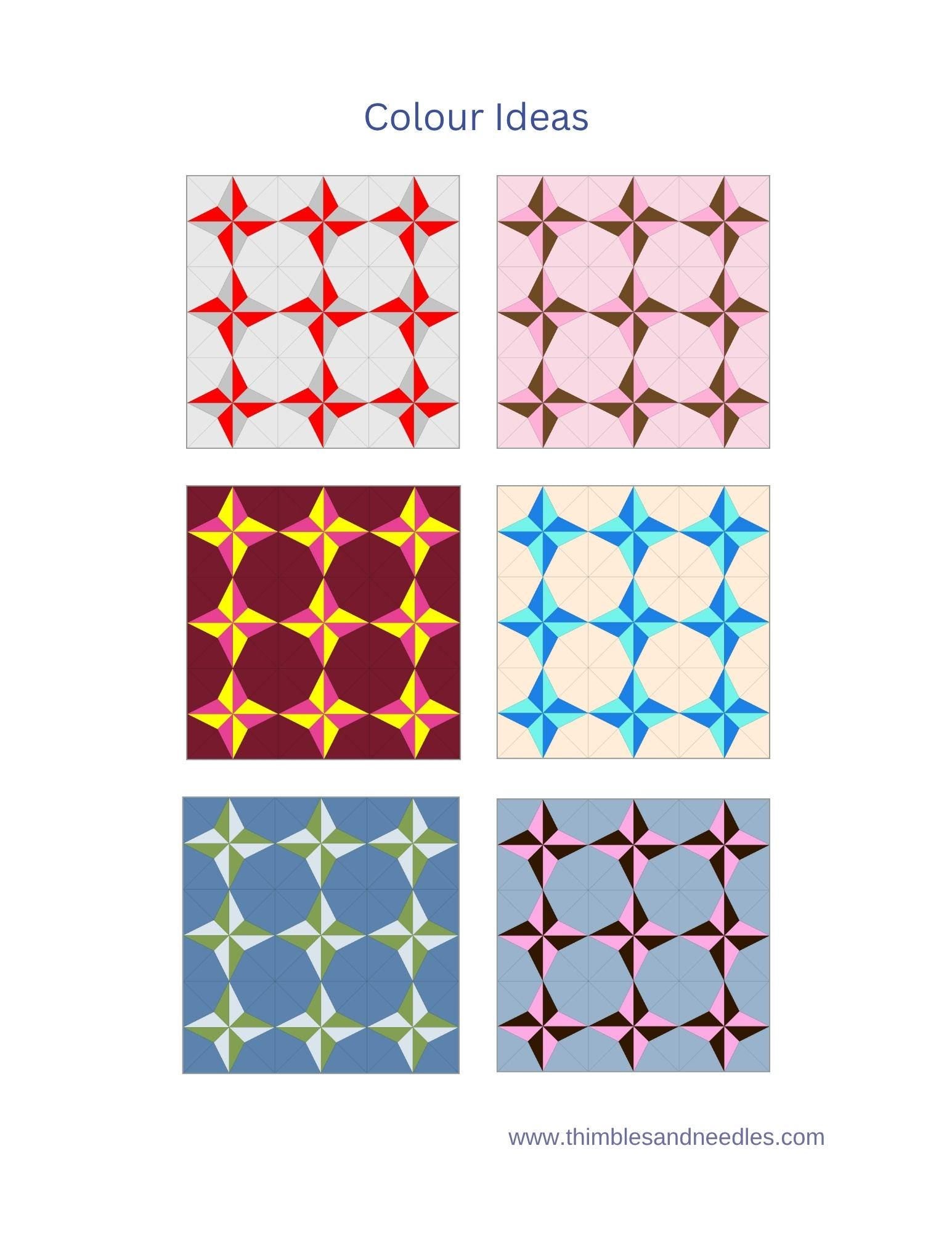 Split Star FPP Foundation Paper Piecing quilt block pattern Digital Download