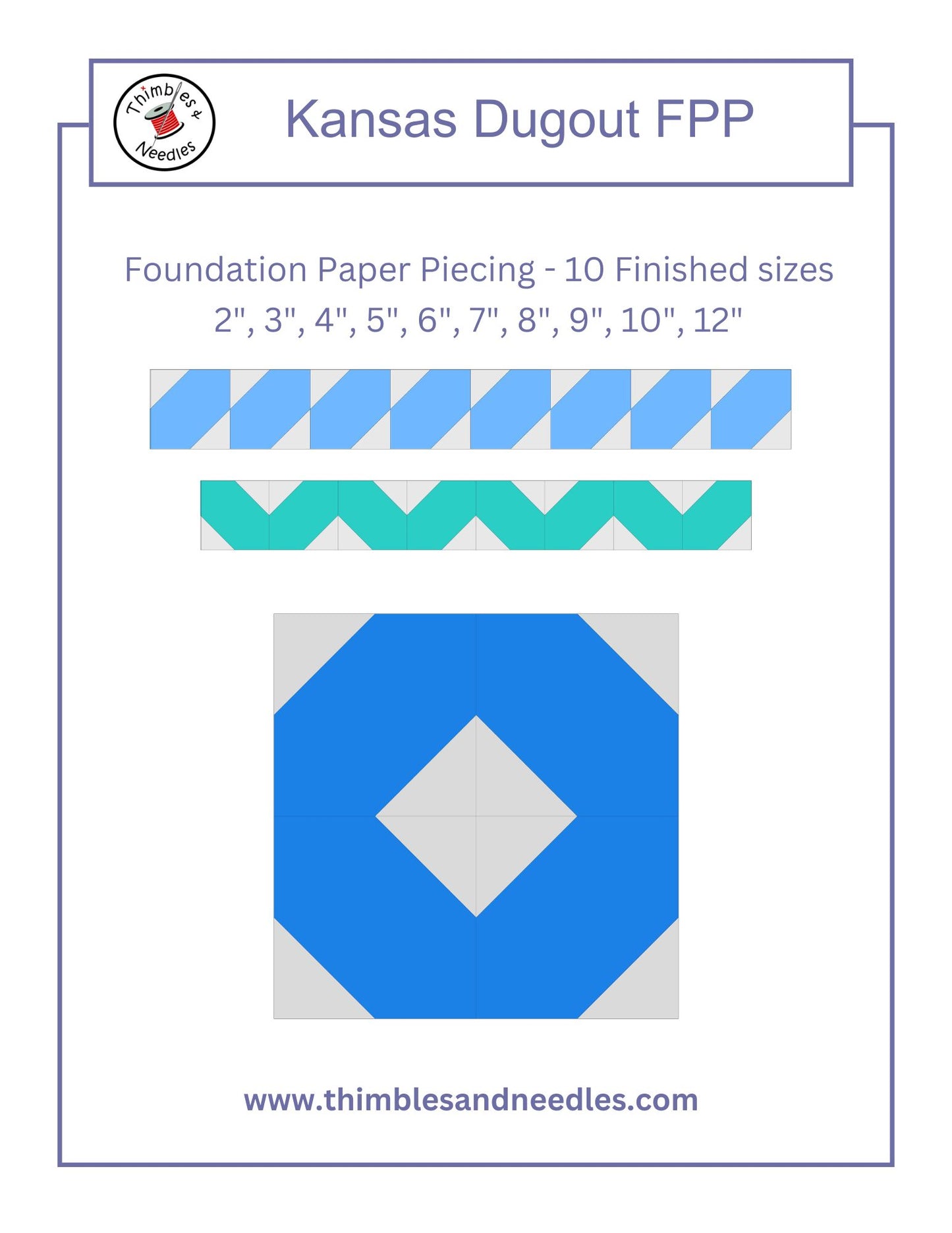 Kansas Dugout Foundation Paper Piecing (FPP) Pattern