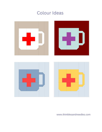 First Aid Mug Foundation Paper Piecing (FPP) Pattern