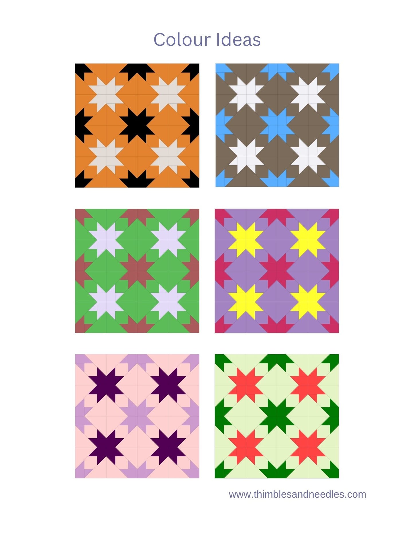 Linked Stars Foundation Paper Piecing (FPP) Pattern