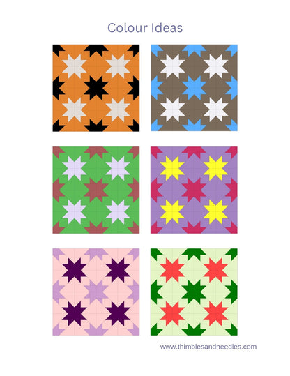 Linked Stars Foundation Paper Piecing (FPP) Pattern