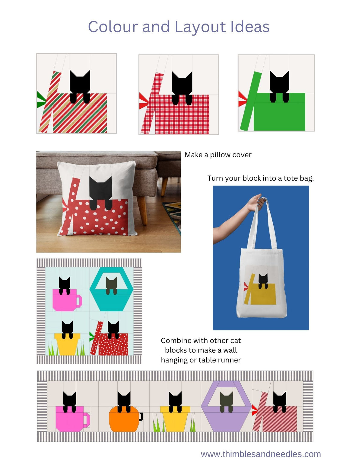 Christmas Cat Foundation Paper Piecing (FPP) Pattern