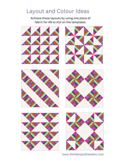 string quilt block half square triangle HST foundation paper pieced