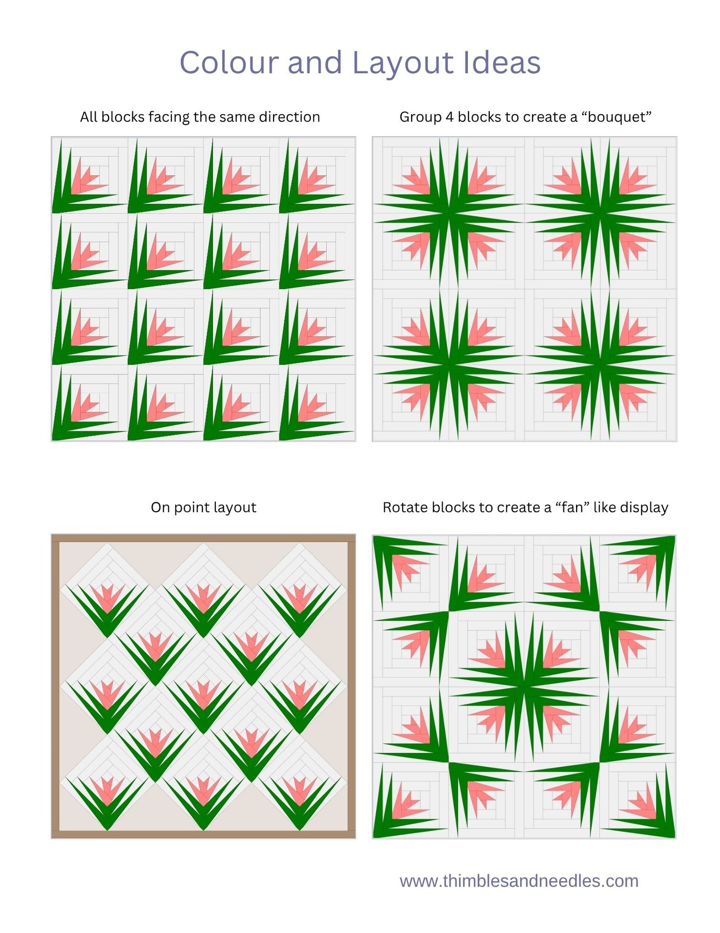 Bromeliad Foundation Paper Piecing (FPP) Pattern