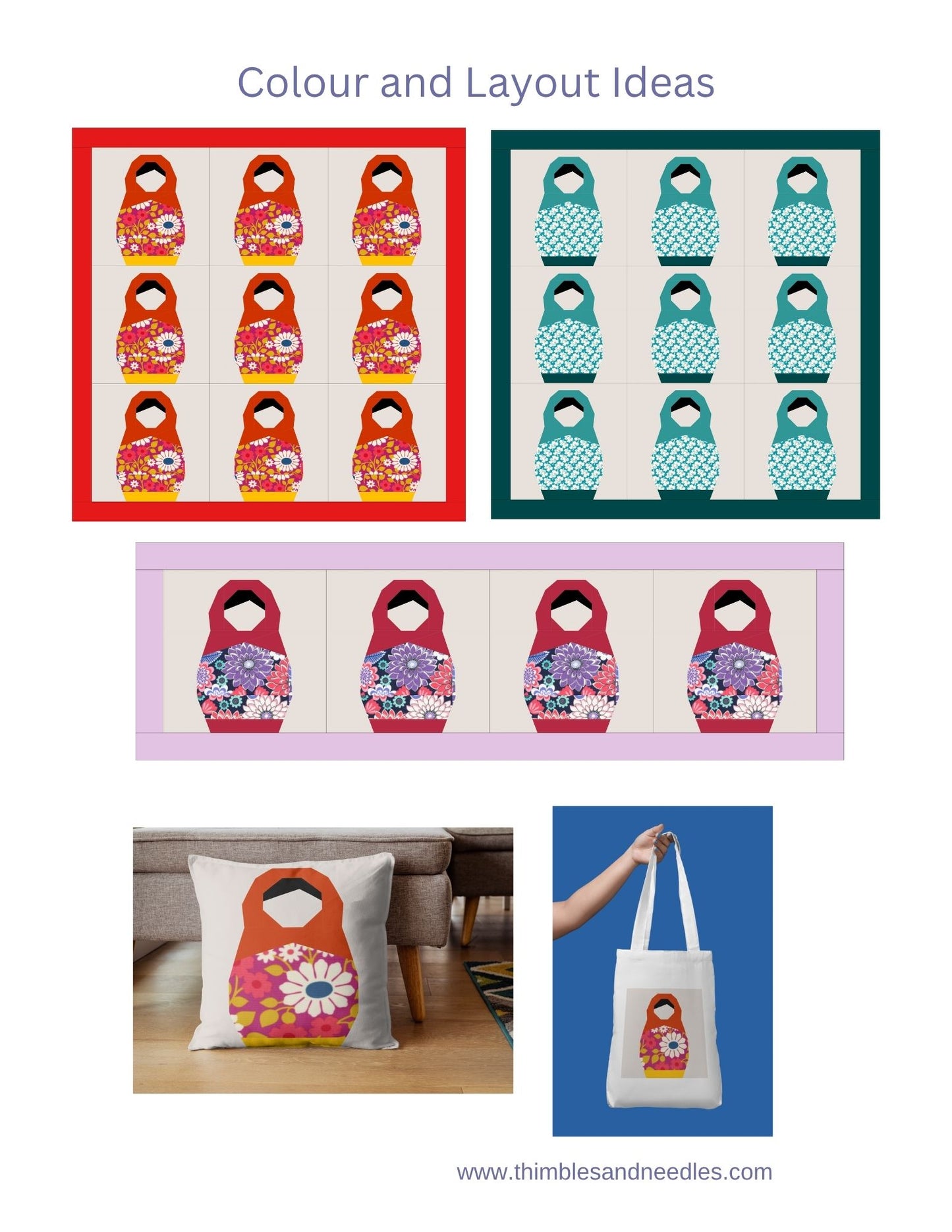 Matryoshka Doll Foundation Paper Piecing (FPP) Pattern