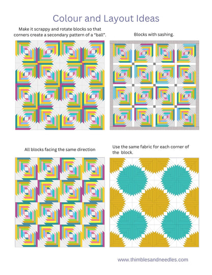 Half Pineapple Foundation Paper Piecing (FPP) Pattern