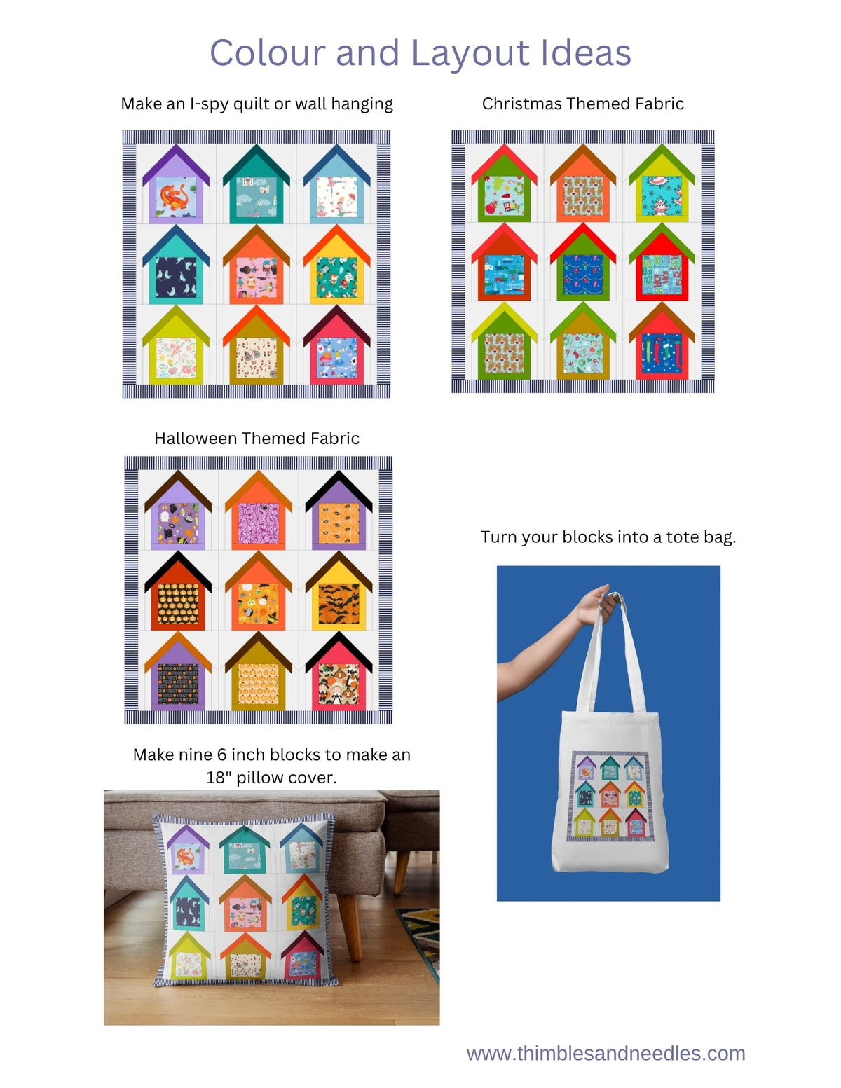 Fussy Cut House Foundation Paper Piecing (FPP) Pattern