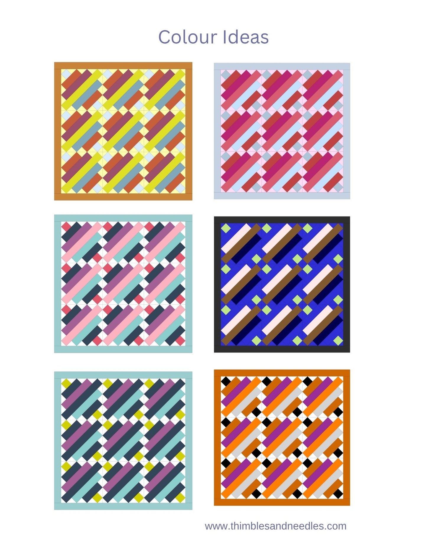 Diagonal Strips Block 2 Foundation Paper Piecing (FPP) Pattern
