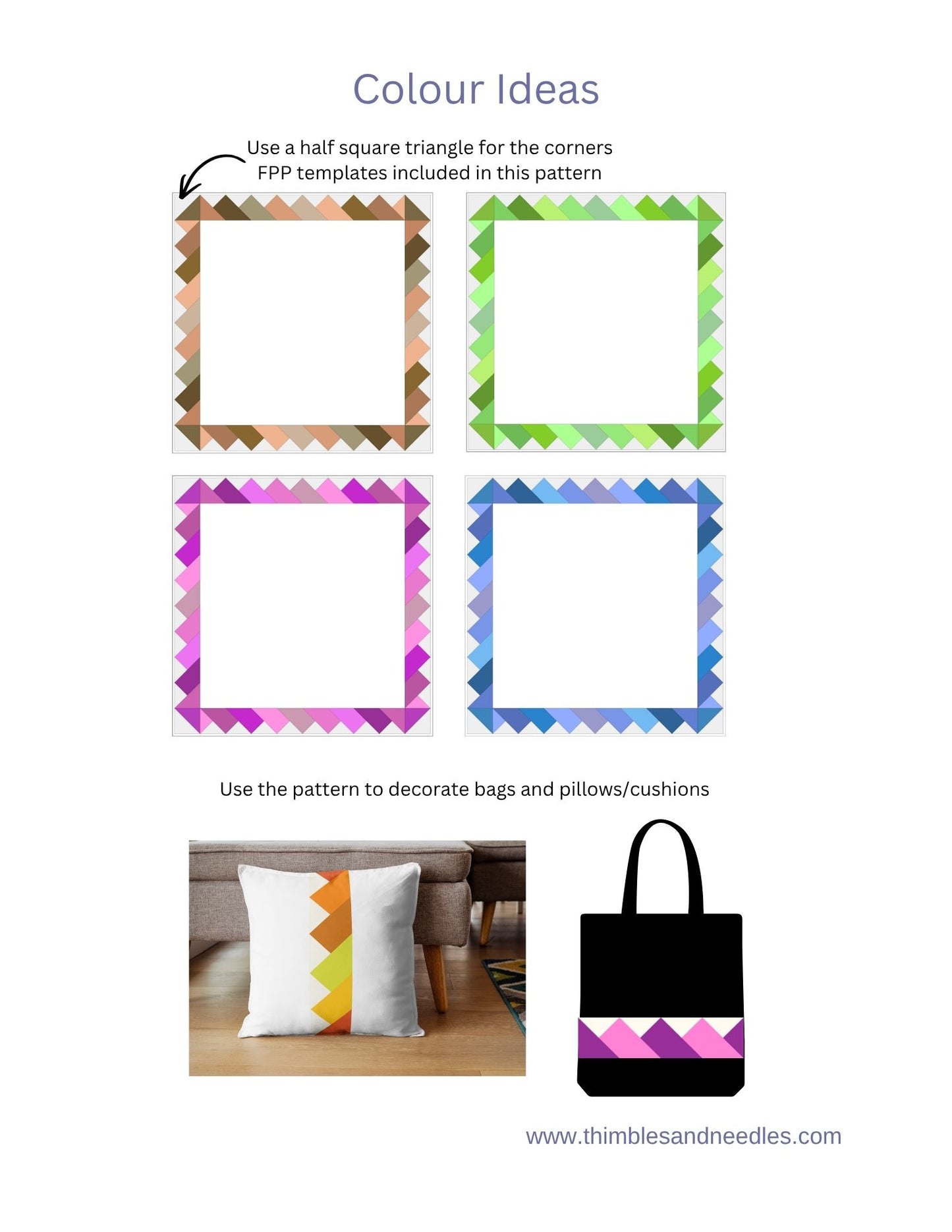 Mountain Peaks Quilt Border Foundation Paper Piecing (FPP) Pattern