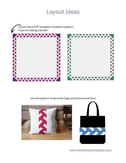 Double Braid Quilt Border Foundation Paper Piecing (FPP) Pattern