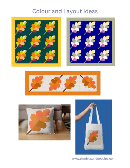 Oak Leaf Foundation Paper Piecing (FPP) Pattern